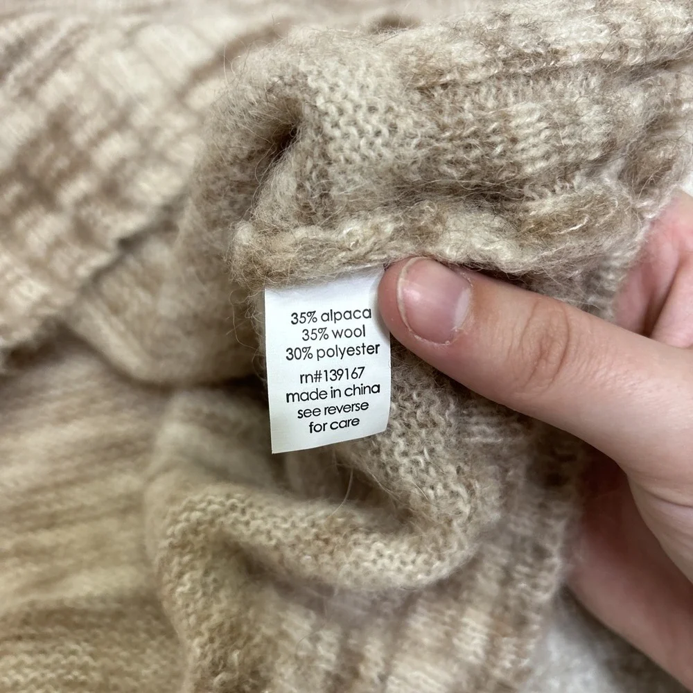 27 Miles Striped Bohemian Sweater Long Sleeve Alpaca Wool Blend Size Medium - Picture 6 of 9